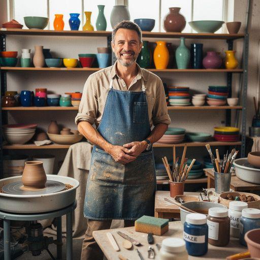 Kerámiaedények szárítása a műhelyben.