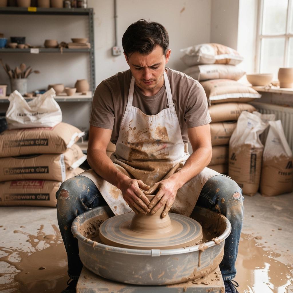 Csoportos óra, ahol a diákok közösen tanulnak az agyag formázásáról.